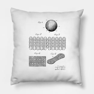 Tennis Ball Vintage Patent Hand Drawing Pillow