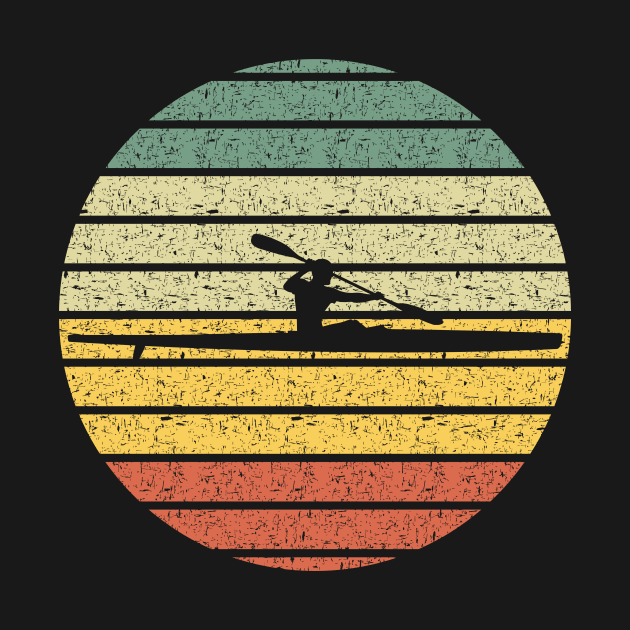 Kayak Silhouette Vintage by Creastorm