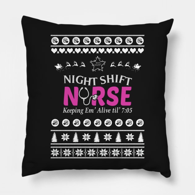 Merry Christmas Nurse Pillow by bryanwilly