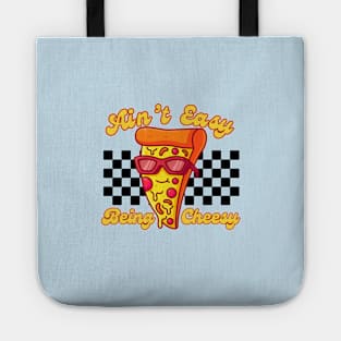 Ain't Easy Being Cheesy Retro Pizza Pun Tote