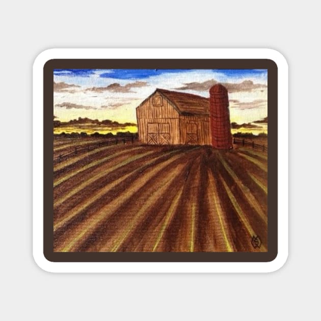 Sunrise at the Barn Magnet by Matt Starr Fine Art