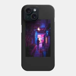 Walking alone in the narrow alleyway of Tokyo Phone Case