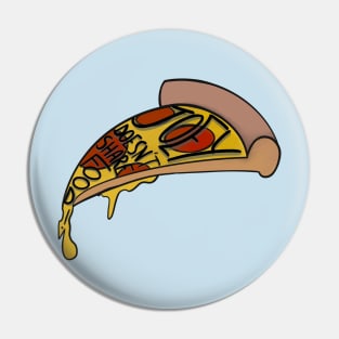 Joey loves pizza - lightblue Pin