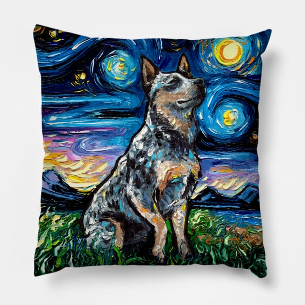 Blue Heeler Night Pillow by sagittariusgallery