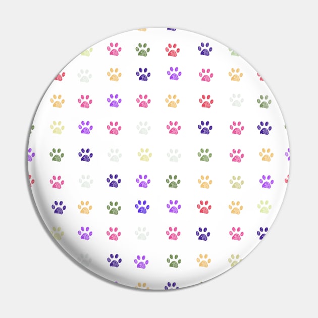 Colorful doodle paw prints Pin by GULSENGUNEL