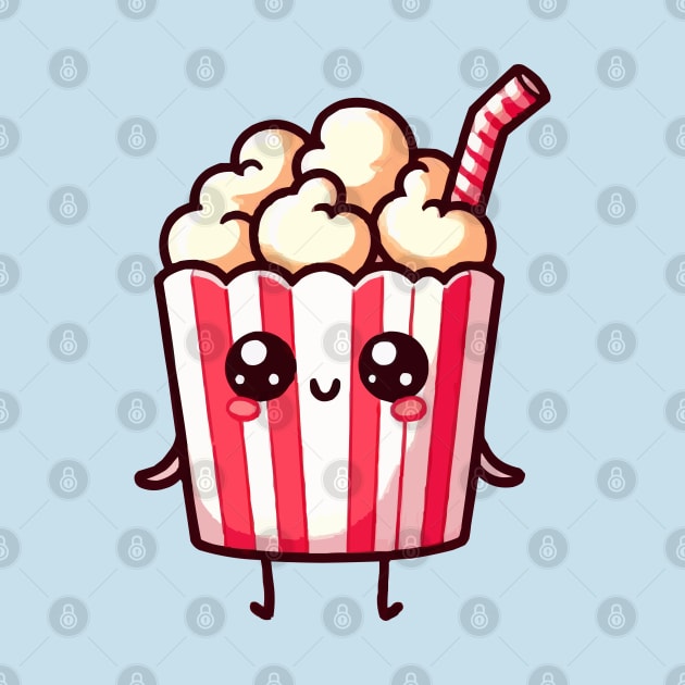 cute popcorn cartoon by fikriamrullah