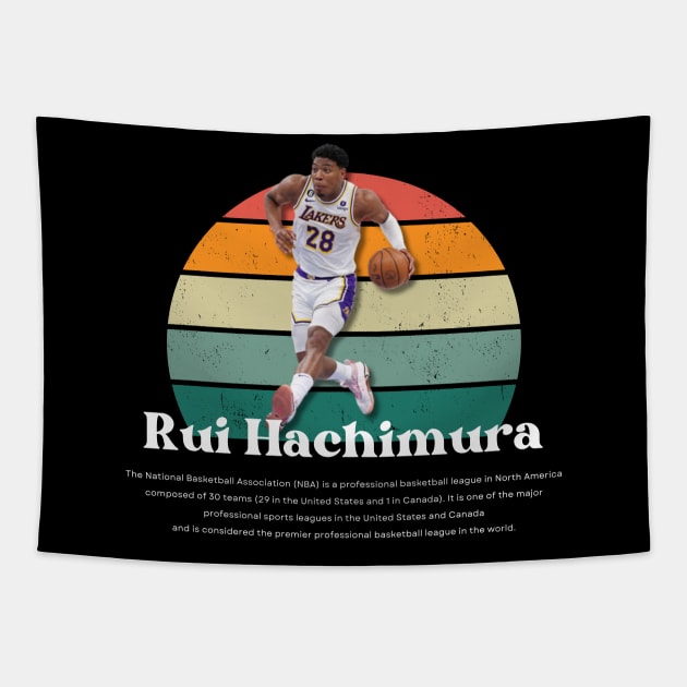 Rui Hachimura Vintage V1 Tapestry by Gojes Art