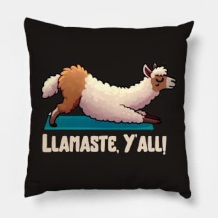 cute llamaste llama yoga Pillow