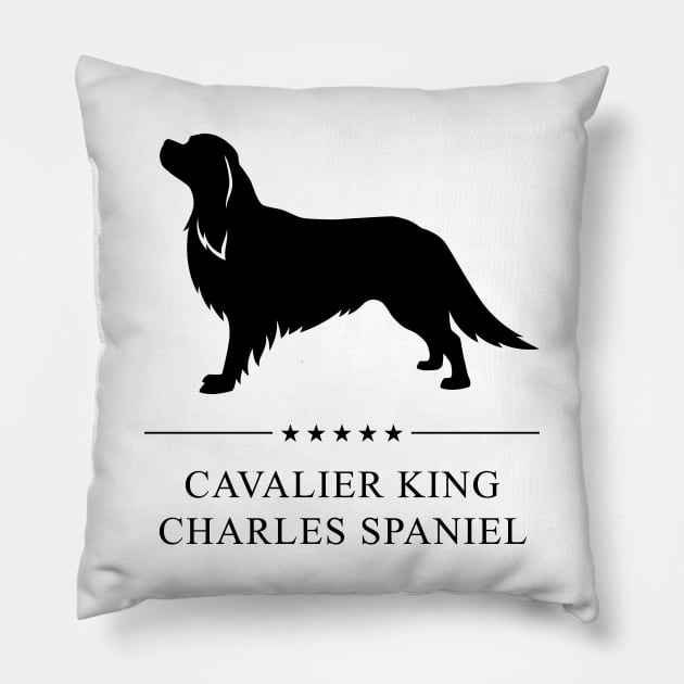 Cavalier King Charles Spaniel Black Silhouette Pillow by millersye