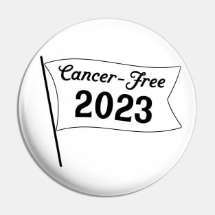 cancer-free 2023 flag (blank) Pin