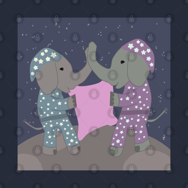 Cute elephants with pyjamas by Antiope