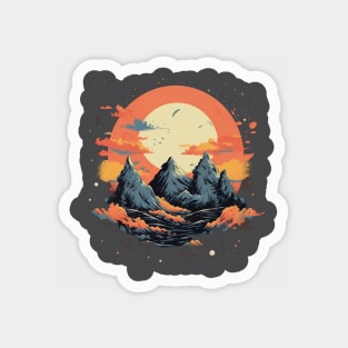 Mountain Sunset Graphic Magnet