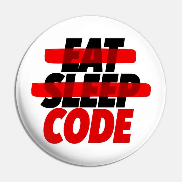 Eat Sleep Code – Programmer Humor Quote Pin by DankFutura