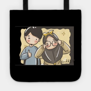 cute couple muslim Tote