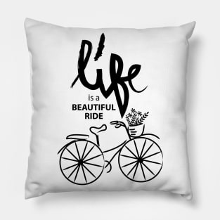 Life is a journey enjoy the ride. Motivational quote. Pillow