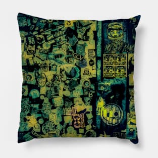 Acid Green Street Stickers NYC Pillow