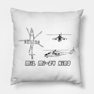 Mil Mi-24 Hind (Attack Gunship) (black) Pillow