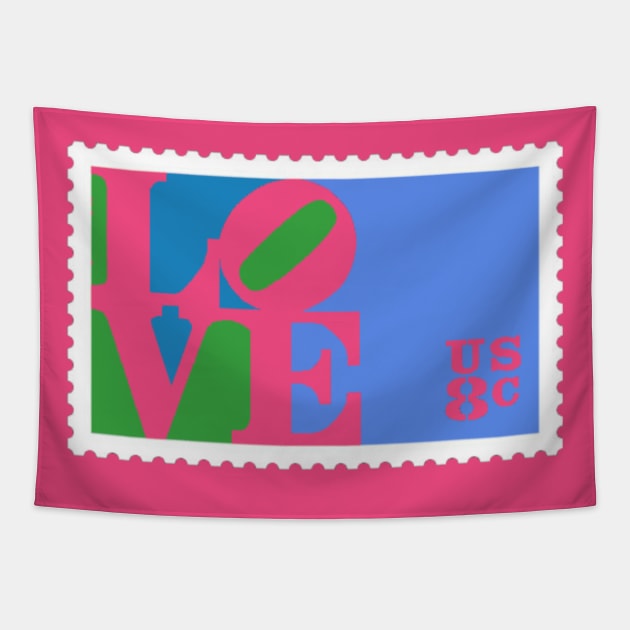 Love Stamp Stencil (Robert Indiana) Tapestry by TRIME