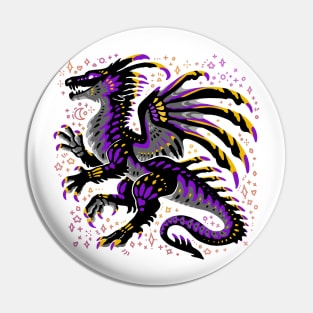 Non Binary Flag Dragon Pin