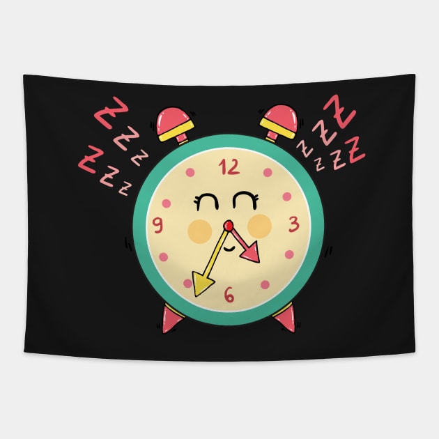 Sleepy clock Tapestry by adrianserghie