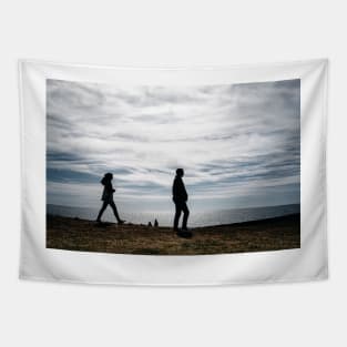 silhouettes with the Baltic Sea in the background Tapestry