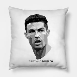 Cristiano Ronaldo Grayscale Portrait Pillow