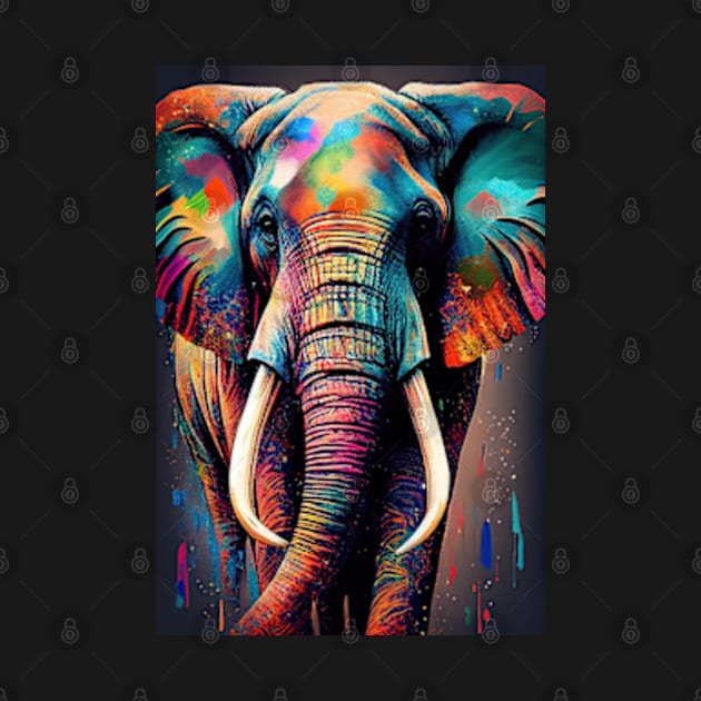 Colorful Elephant in Pop Art Style - A Fun And Playful Art Design For Animal lovers by Whimsical Animals