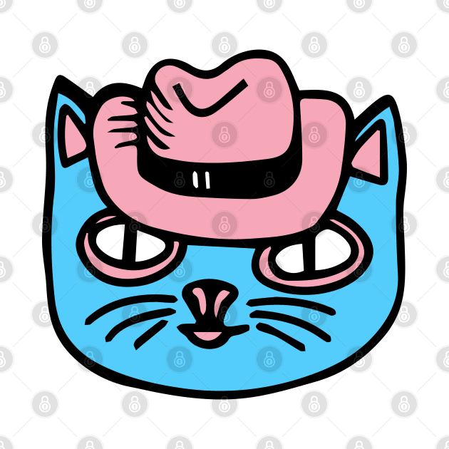 Cat in transgender pride colors by teesdottop