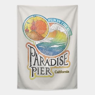 Paradise Pier Vintage Beach Tapestry