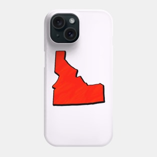 Bright Red Idaho Outline Phone Case