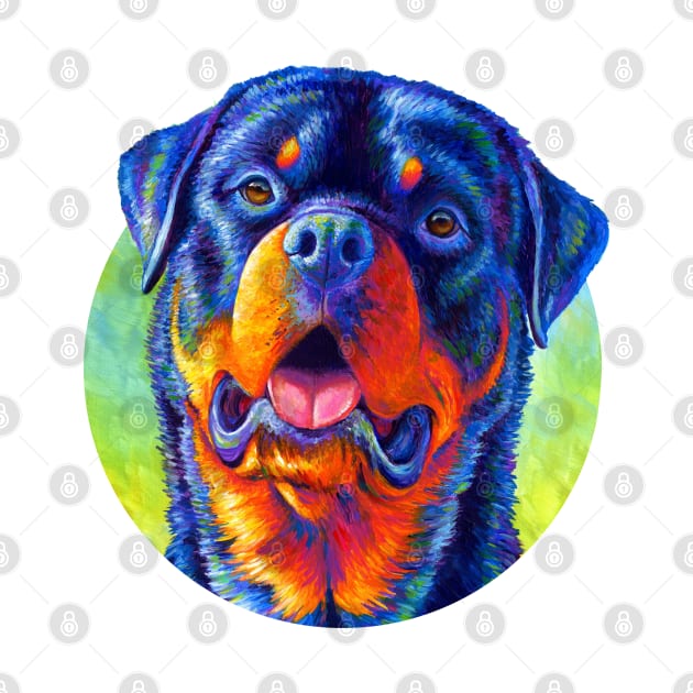 Colorful Rottweiler Dog by rebeccawangart