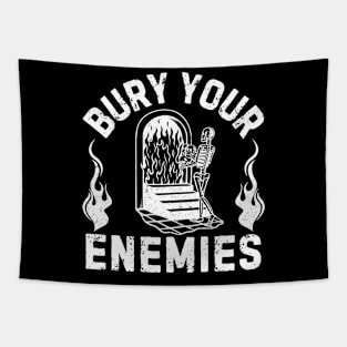 Bury Your Enmies Skull Fire Tapestry