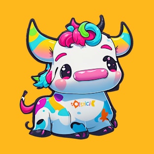 Colorful Cute Kawaii Cow T-Shirt