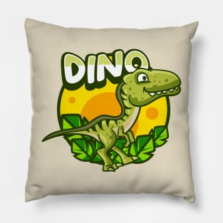 Cute Green Dino Pillow