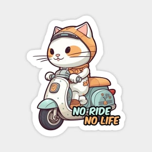 Kawaii cat riding scooter Magnet