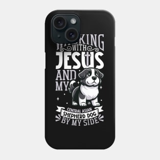 Jesus and dog - Central Asian Shepherd Dog Phone Case