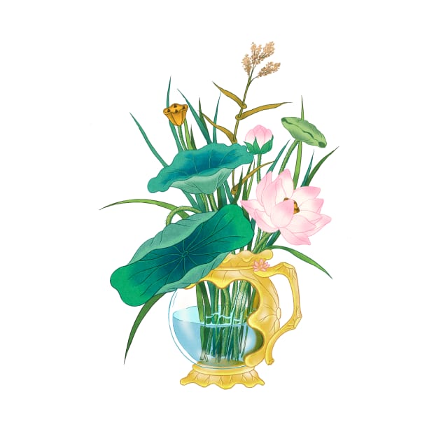Minhwa: Lotus Vase A Type by koreanfolkpaint