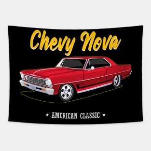 Chevy Nova Red Classic American Tapestry