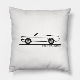 1966 Mustang Convertible BLK Pillow