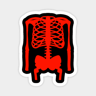 Happy Halloween Red Skeleton Bones Magnet