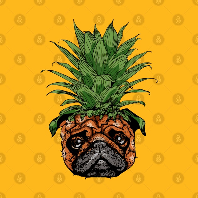 Pineapple Pug by huebucket