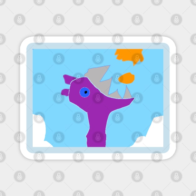 Hippo Eating Pumpkin in the Sky Magnet by Quin-credible Creations