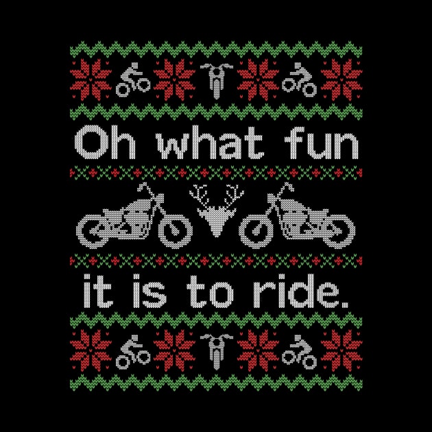 Ugly Christmas Sweater Fun to Ride a Motorcycle Biker by HolidayoftheWeek