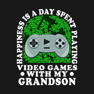 Grandparents Happiness Is A Day Spent Gaming Controller T-Shirt