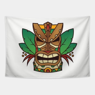 Funny Tribal Tiki Head Tapestry