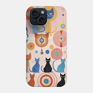 Hilma af Klint's Feline Dreamscape: Abstract Whimsy Phone Case