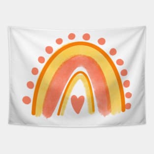 yellow and pink rainbow Tapestry