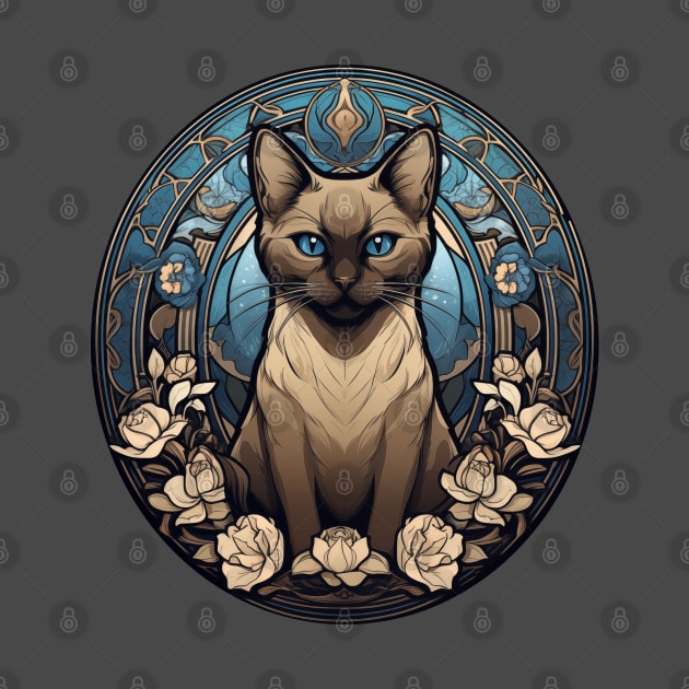 Siamese Cat Art Nouveau by Suztv