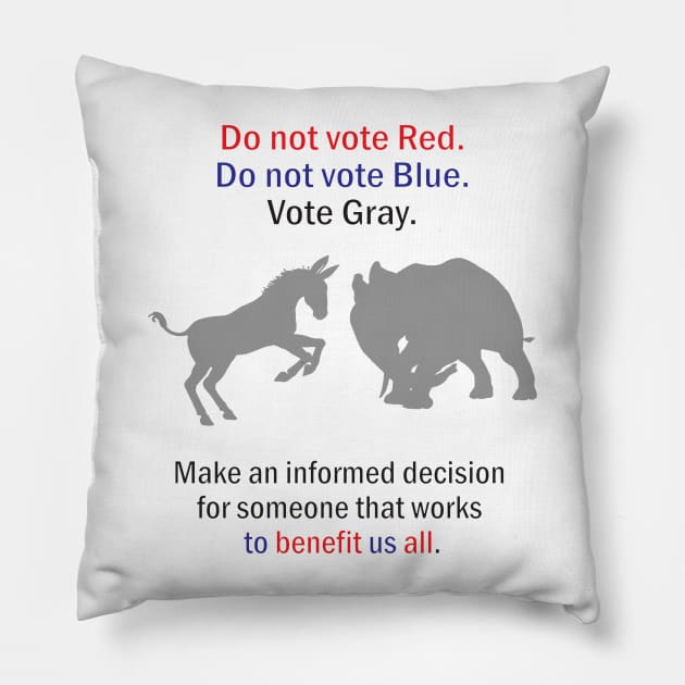 Vote Red Blue Gray Pillow by KEWDesign