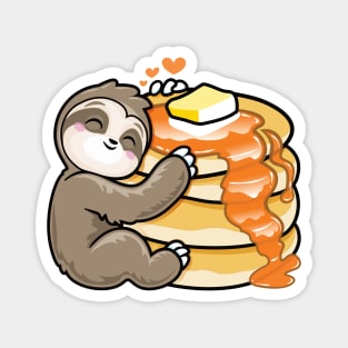 Sloth Loves Pancakes Magnet